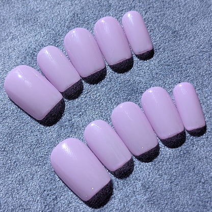 Byron Bay Lilac Press On Nails Short Square Shaped