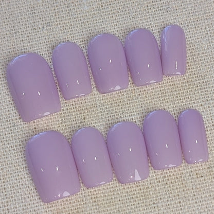Byron Bay Lilac Short Square Shaped Press On Nails