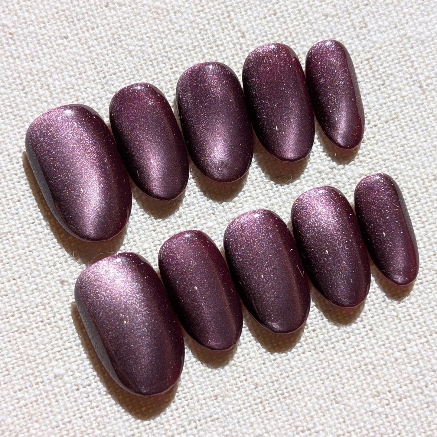 Eclipse Purple Press On Nails Short Oval Shaped