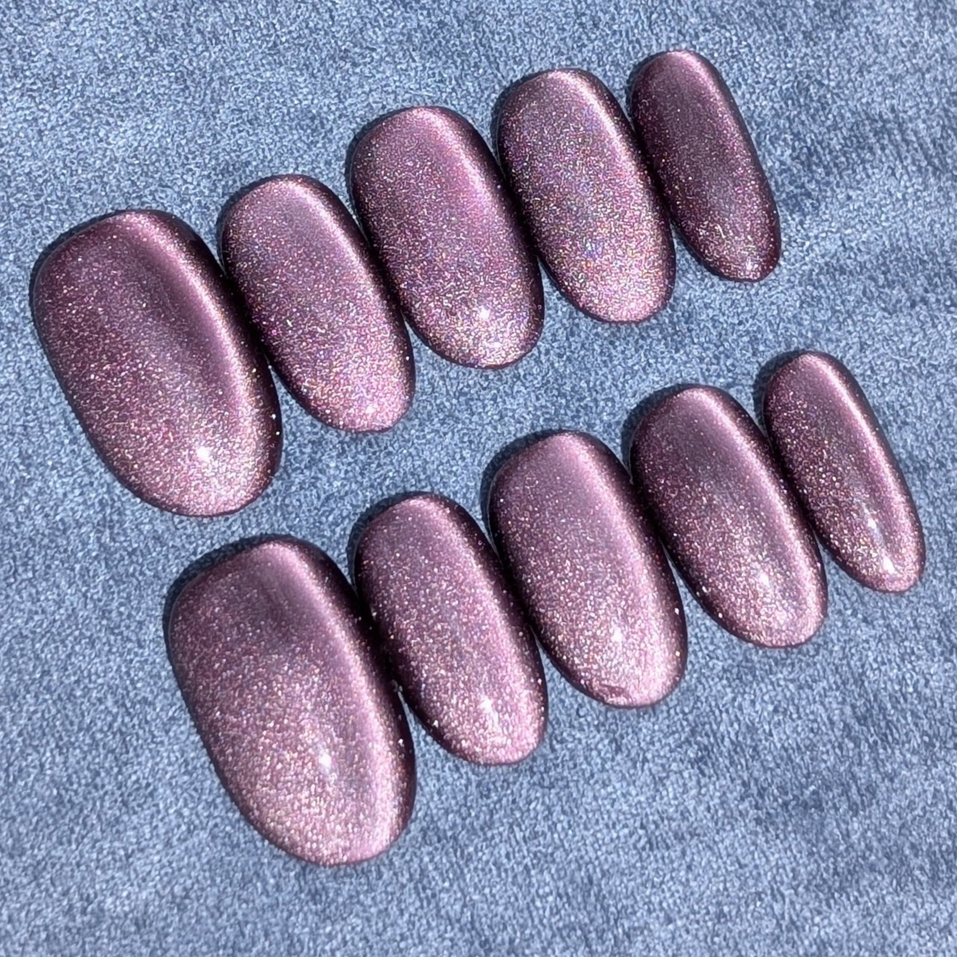 Eclipse Purple Short Oval Shaped Press On Nails