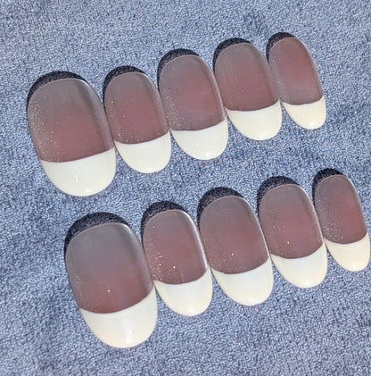 French Cream Charme Ivory Press On Nails Short Oval Shaped