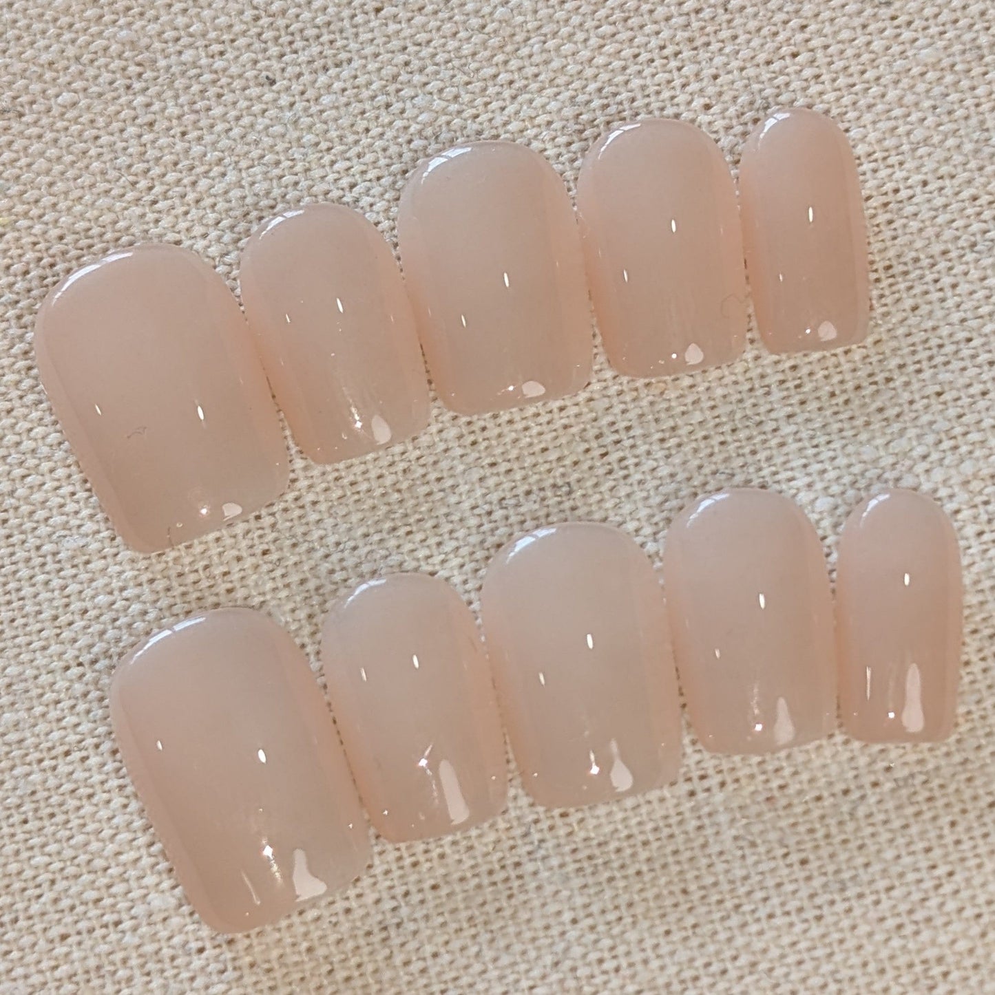 Hamilton Clear Nude Press On Nails Short Square Shaped