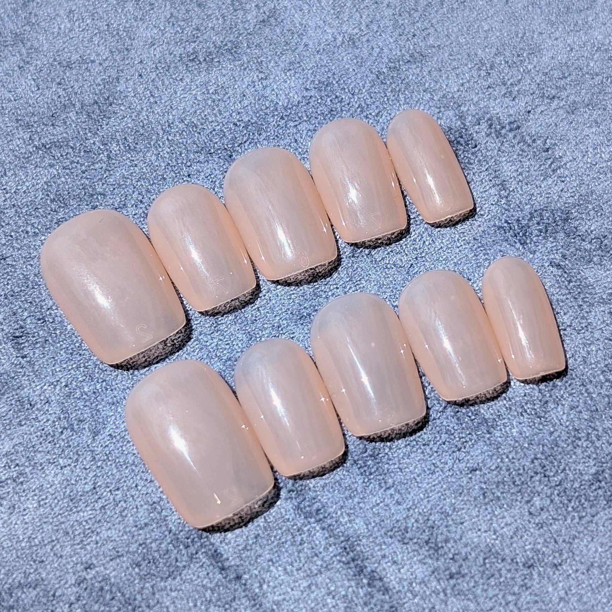 Hamilton Clear Nude Short Square Shaped Press On Nail