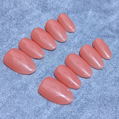 Kiama Dark Nude Short Almond Shaped Press On Nails