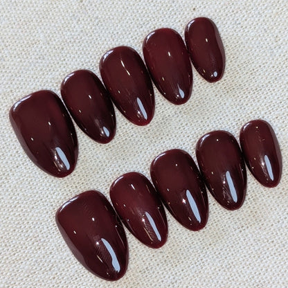 Kings Cross Red Press On Nails Short Almond Shaped