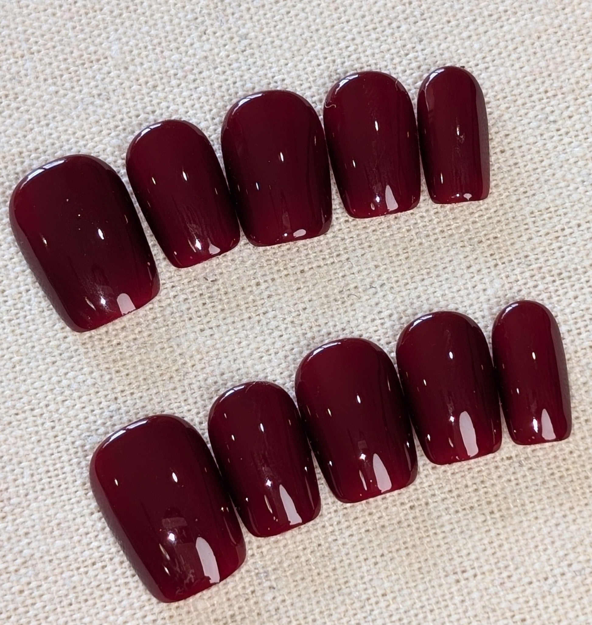 Kings Cross Red Press On Nails Short Square Shaped