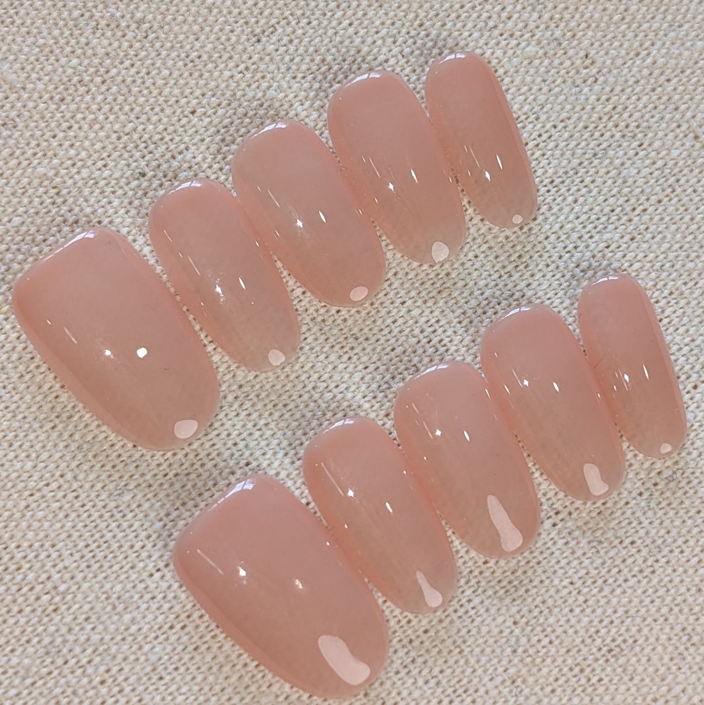 Mornington Pink Nude Press On Nails Short Oval Shaped
