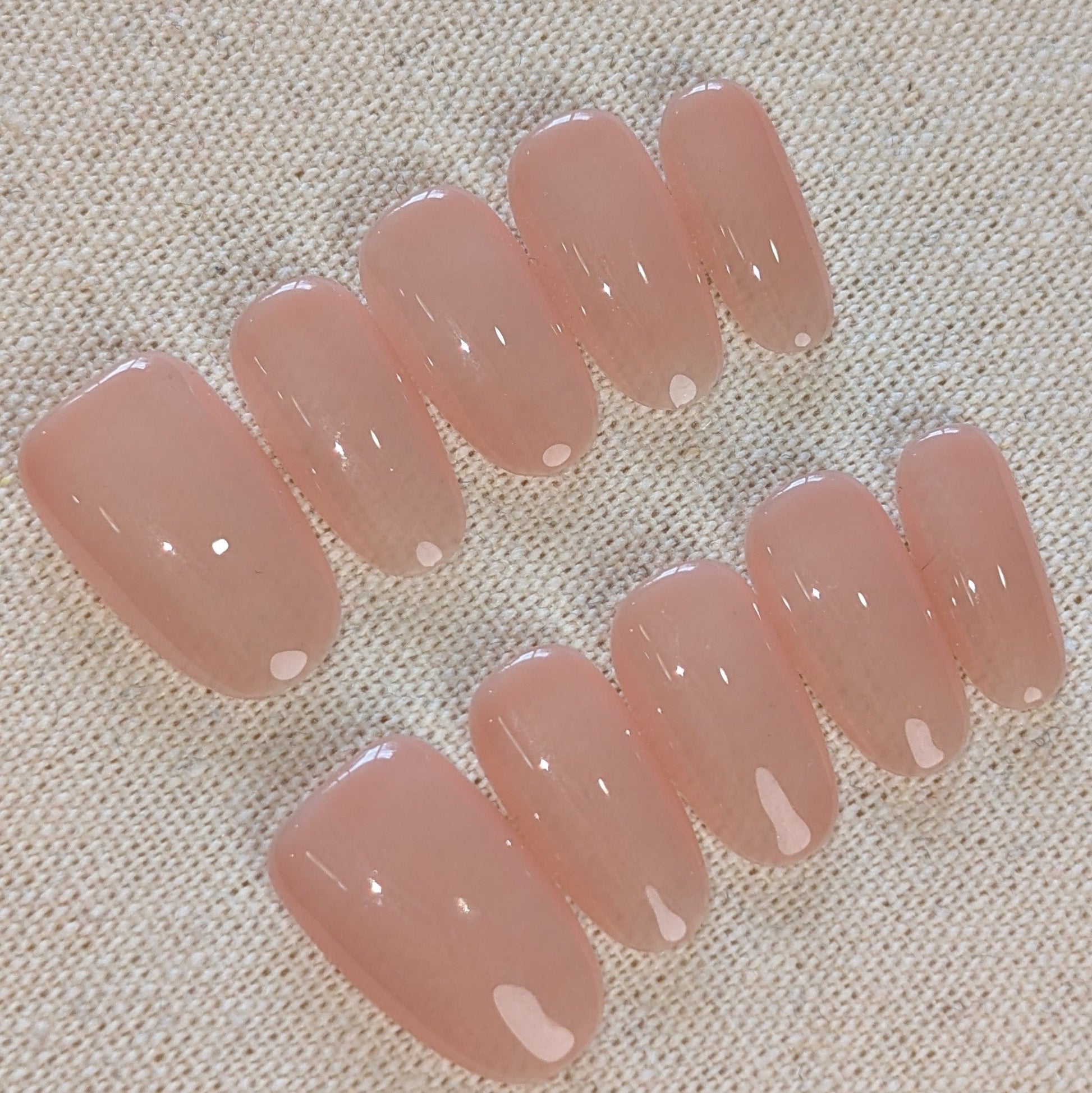 Mornington Pink Nude Press On Nails Short Oval Shaped