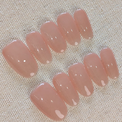 Mornington Pink Nude Press On Nails Short Oval Shaped