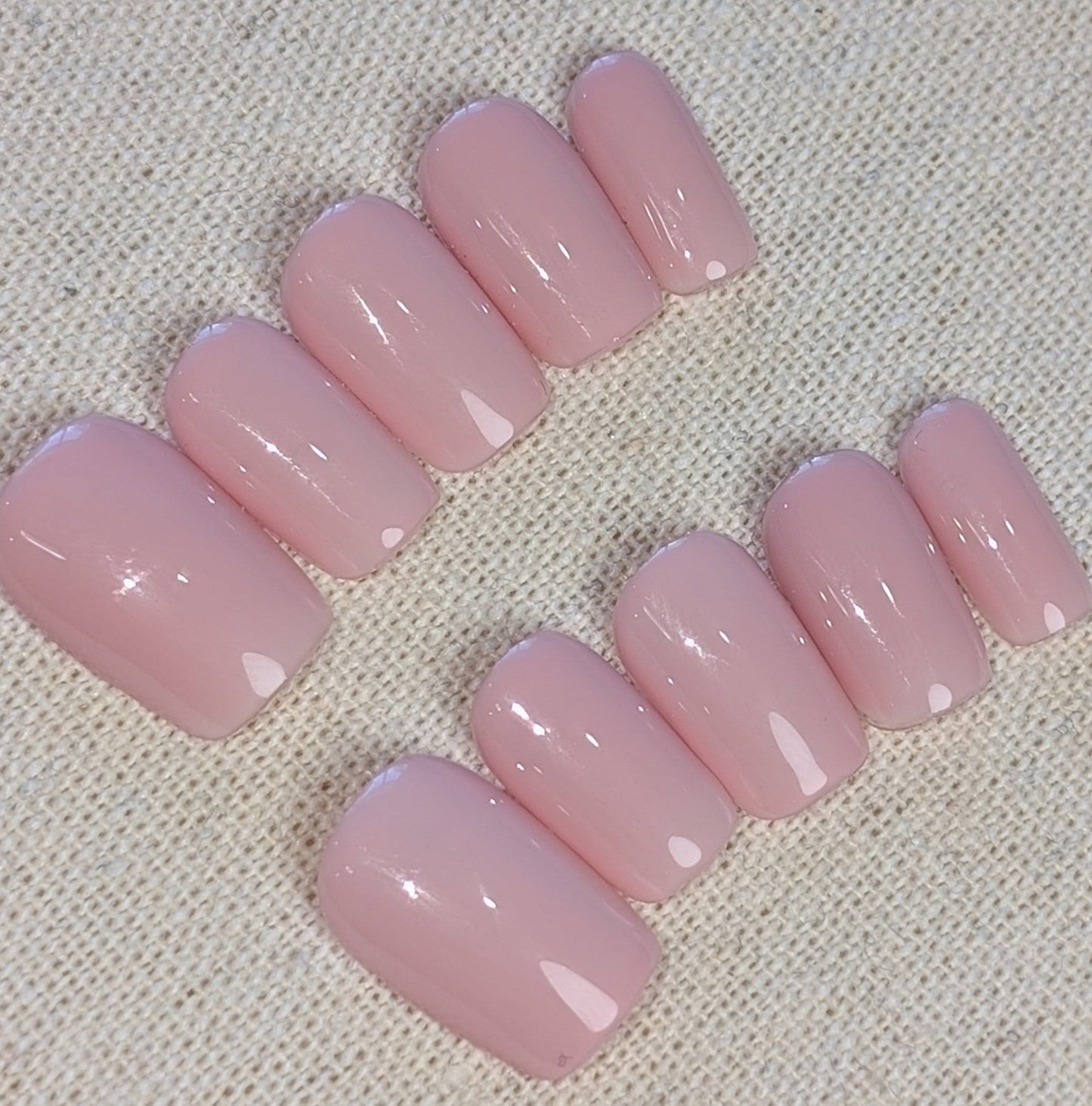 Noosa Pink Press On Nails Short Square Shaped
