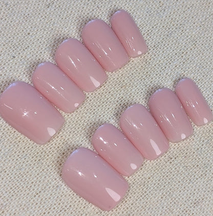 Noosa Pink Press On Nails Short Square Shaped