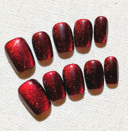 Reverence Red Press-On Nails - Short Square Shaped
