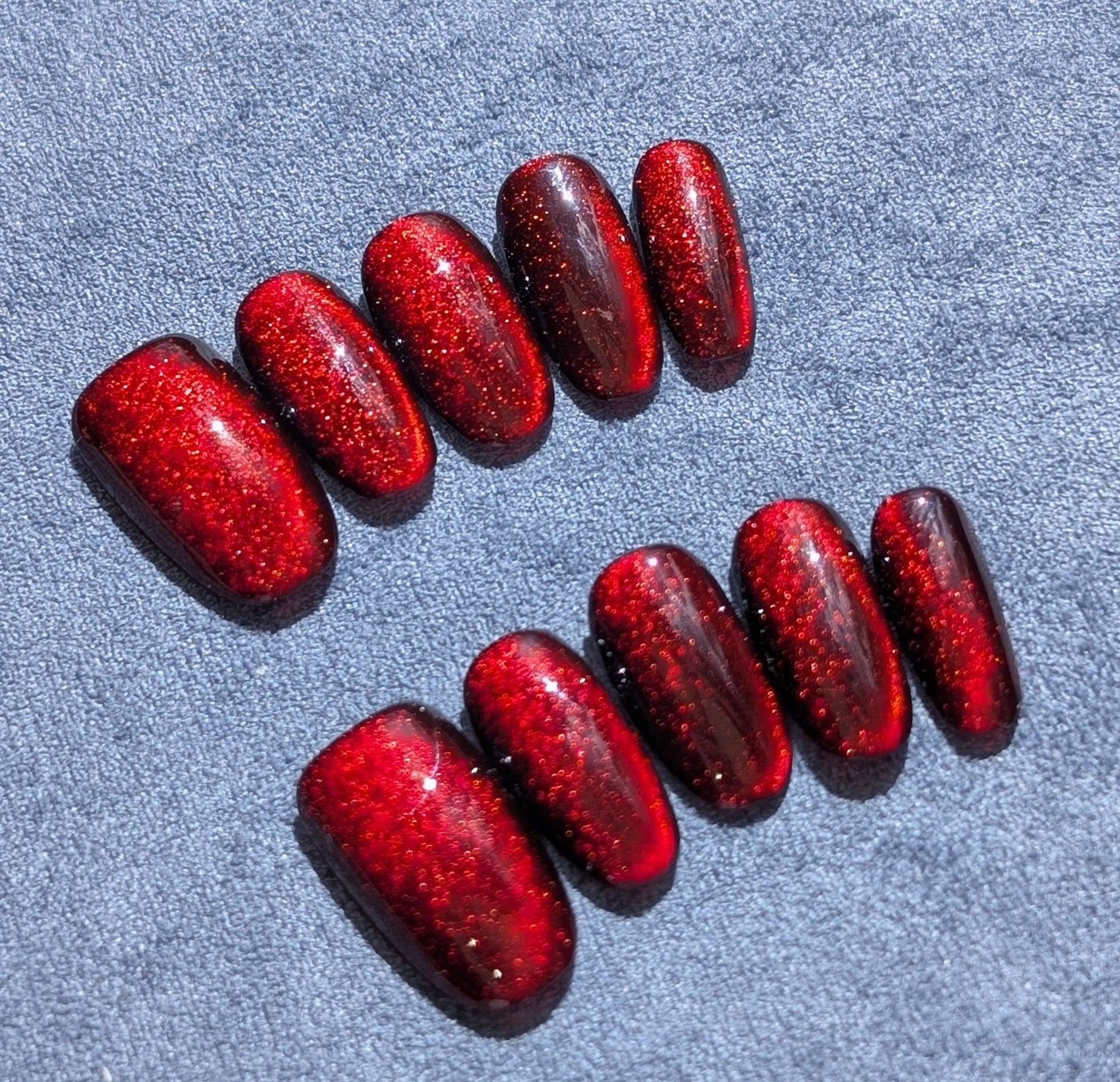 Reverence Red Short Oval Shaped Press-On Nails