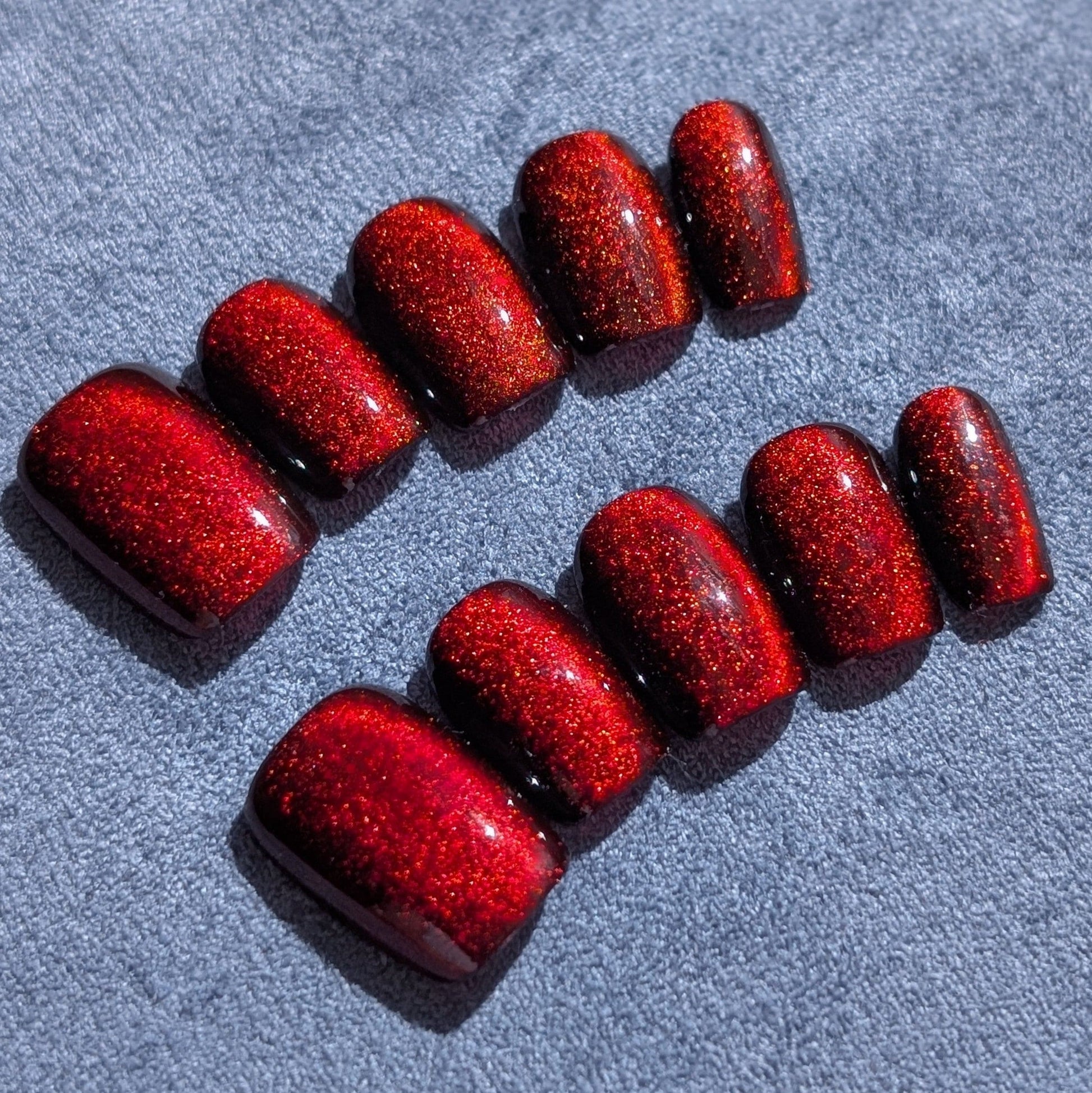 Reverence Red Short Square Shaped Press-On Nails