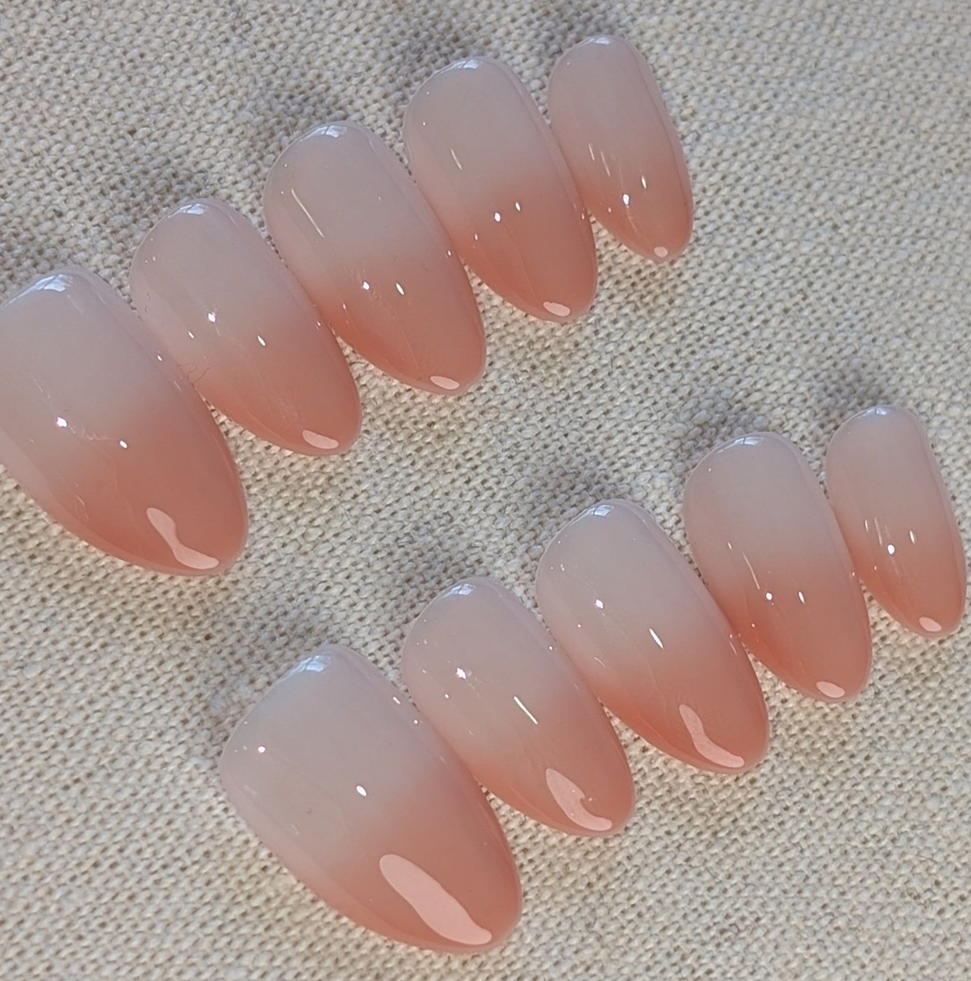 St Kilda Nude Ombre Press On Nails Short Almond Shaped