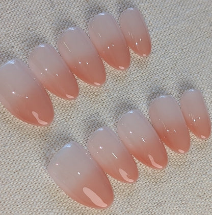St Kilda Nude Ombre Press On Nails Short Almond Shaped