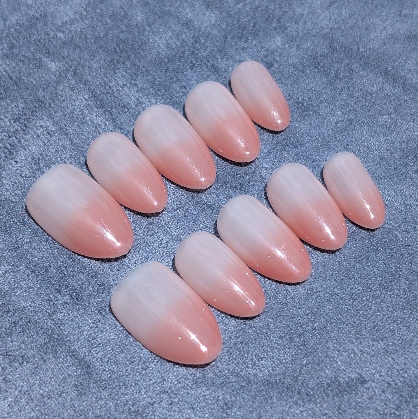 St Kilda Nude Ombre Short Almond Shaped Press On Nails