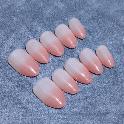St Kilda Nude Ombre Short Almond Shaped Press On Nails
