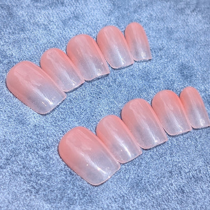 St Kilda Nude Ombre Short Square Shaped Press On Nails