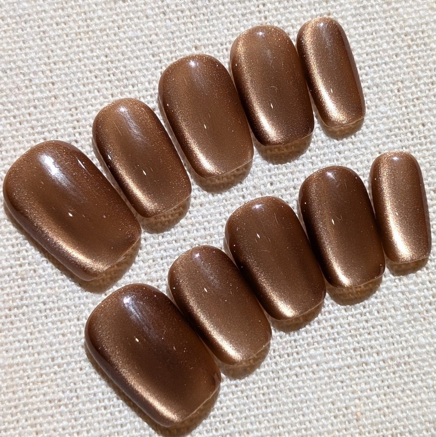 Stardust Toffee Press On Nails Short Square Shaped
