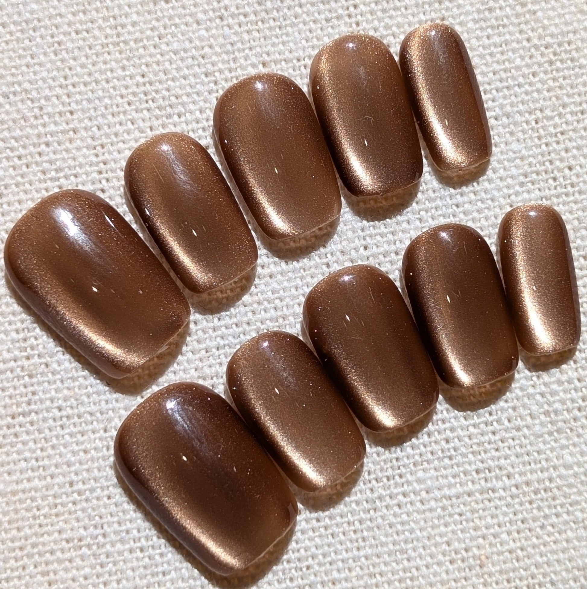 Stardust Toffee Press On Nails Short Square Shaped