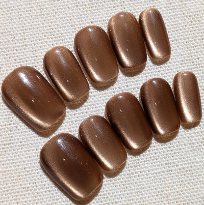 Stardust Toffee Press On Nails Short Square Shaped