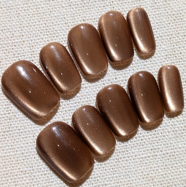 Stardust Toffee Press On Nails Short Square Shaped