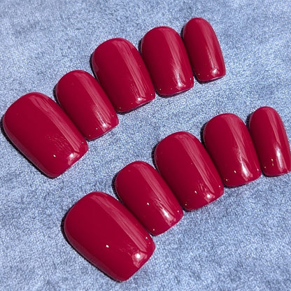 Whitsundays Hot Pink Short Square Shaped Press On Nails