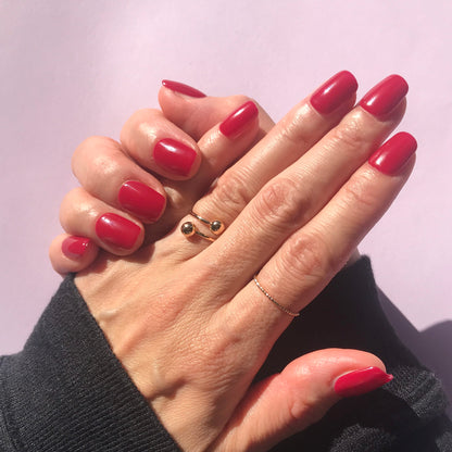 Hot pink press-on nails made premium acrylics and soft gel. 