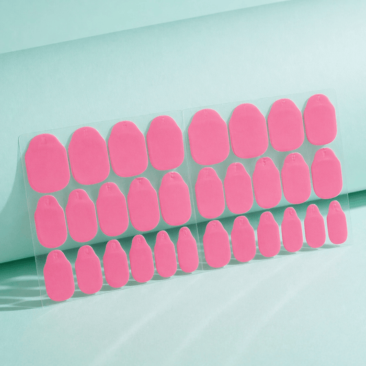 Super strong sticky tabs for press-on nails with pink backing. 